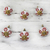 Ceramic cabinet knobs, 'Leafy Red' (set of 6) - Ceramic Cabinet Knobs Floral White Red (Set of 6) from India (image 2) thumbail