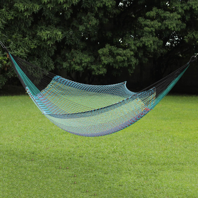 Cotton rope hammock, 'Ultimate Relaxation' (triple) - Hand Woven All Cotton Rope Style Hammock (Triple)