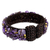 Amethyst cuff bracelet, 'Violet Twilight' - Brown Crocheted Cuff Bracelet with Amethyst Beading (image 2b) thumbail