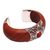 Carnelian and wood cuff bracelet, 'Fiery Grace' - Carnelian Set In Sterling Silver and Sawo Wood Cuff Bracelet (image 2c) thumbail