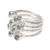 Blue topaz cocktail ring, 'Twinkling Blue' - Multi-Stone Blue Topaz Cocktail Ring from India