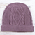 100% alpaca hat, 'Dusty Lilac Braid' - Knitted Unisex Watch Cap Dusty Lilac 100% Alpaca from Peru (image 2) thumbail
