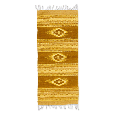 Zapotec wool rug, 'Earth Stars' (2x3.5) - Zapotec wool rug (2x3.5)