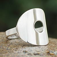 Sterling silver band ring, 'Energy Cycle' - Fair Trade Peruvian jewellery Sterling Silver Ring