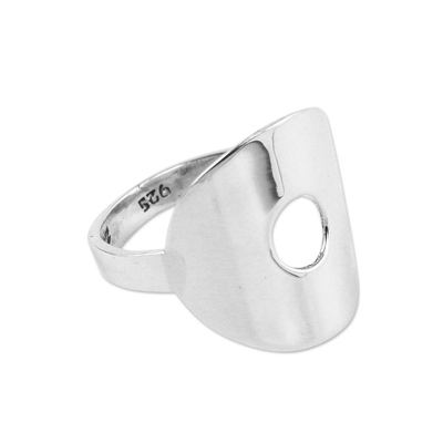Sterling silver band ring, 'Energy Cycle' - Fair Trade Peruvian Jewelry Sterling Silver Ring
