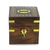 Holzbank mit Messingeinlagen – Abschließbare Bankbox aus Holz mit Messingeinlagen