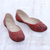 Jutti-Schuhe aus Leder - Jutti-Schuhe aus floralem Leder in Kardinalrot aus Indien