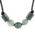 Jade pendant necklace, 'Geometric Family' - Geometric Jade Beaded Pendant Necklace from Guatemala