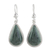 Jade dangle earrings, 'Dark Green Sacred Quetzal' - Unique Sterling Silver Jade Dangle Earrings thumbail