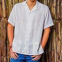 Kubanisches Guayabera-Hemd Herren - Baumwolle Kurzärmlig Für Sommer & Strand