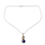 Collar colgante de lapislázuli y citrino, 'Dos lágrimas' - India Collar de plata y lapislázuli con citrino facetado