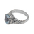 Blue topaz cocktail ring, 'Floral Prayers' - 925 Sterling Silver Faceted Blue Topaz Cocktail Ring (image 2e) thumbail