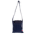 Cotton shoulder bag, 'Navy Geometry' - Cotton Shoulder Bag in Navy and Sky Blue from Guatemala