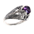 Amethyst cocktail ring, 'Starling Romance' - Bird Theme Amethyst and Sterling Silver Balinese Ring