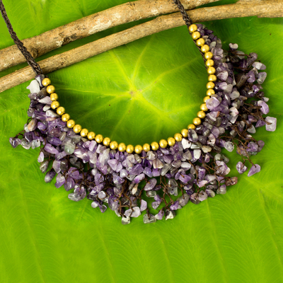 Beaded amethyst necklace, Dance Party