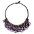Beaded amethyst necklace, 'Dance Party' - Amethyst Chip and Brass Bead Necklace from Thai Artisan thumbail