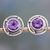 Aretes de amatista - Aretes de amatista y plata esterlina de la India