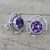 Aretes de amatista - Aretes de amatista y plata esterlina de la India