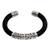Sterling silver bangle bracelet, 'Untouched' - Sterling Silver and Rubber Bangle Bracelet from Indonesia