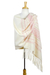 Zapotec cotton rebozo shawl, 'Pink Stars of Teotitlan' - Pink and Creamy Cotton Handwoven Zapotec Shawl