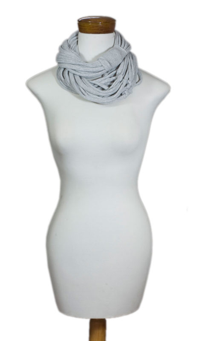 Cotton scarf, 'Gray Maya Noodles' - Fair Trade Cotton Scarf from Central America
