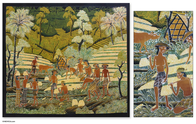 Batik wall art, The Rice Crop