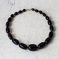 Onyx beaded necklace,