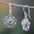 Peridot flower earrings, 'Nature's Gift' - Handcrafted Floral Peridot Dangle Earrings (image 2b) thumbail