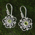Peridot flower earrings, 'Nature's Gift' - Handcrafted Floral Peridot Dangle Earrings (image 2c) thumbail