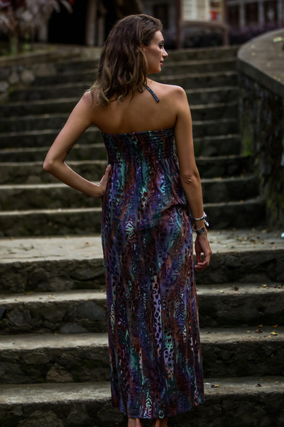 Batik maxi dress, 'Bali Empress' - Batik Maxi Dress from Indonesia