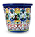 Ceramic flower pot, 'Floral Splendor' - Ceramic flower pot