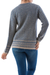 100% alpaca sweater, 'Fantasy Glyphs' - Women's Patterned Blue Brown Alpaca Sweater Knitted in Peru (image 2c) thumbail