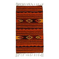 Zapotec wool rug, 'Mexican Meteors' (2x3.5)