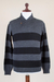 Men's alpaca blend sweater, 'Cortijo Man in Black' - Cortijo Men's Alpaca Wool Pullover Sweater