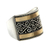Gold accented sterling silver band ring, 'Celuk Gates' - Sterling Silver and 18k Gold Plated Ring thumbail