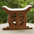 Wood decorative stool, 'Adinkra in Brown' - Hand Carved Brown Sese Wood Decorative Stool from Ghana (image 2) thumbail