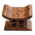 Wood decorative stool, 'Adinkra in Brown' - Hand Carved Brown Sese Wood Decorative Stool from Ghana thumbail