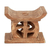 Wood decorative stool, 'Adinkra in Brown' - Hand Carved Brown Sese Wood Decorative Stool from Ghana