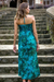 Rayon batik maxi dress, 'Java Emerald' - Batik Rayon Tropical Maxi Dress Made in Indonesia (image 2c) thumbail