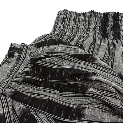 Cotton harem pants, 'Midnight in Mixco' - Jaspe Handwoven Cotton Harem Pants in Onyx and Oyster