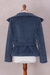 100% baby alpaca jacket, 'Cozy' - Blue 100% Baby Alpaca Wool Jacket with Sash