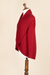 Alpaca blend cardigan, 'Divine Cherry' - Knitted Cherry Red Alpaca Blend Open Front Cardigan Sweater