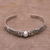 Cultured pearl cuff bracelet, 'Swirling Jepun' - Cultured Pearl and 925 Silver Floral Cuff Bracelet from Bali (image 2b) thumbail