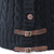 Strickjacke aus Alpaka-Mischung - Schwarzer Cardigan-Pullover aus Alpaka-Mischung mit Lederbesatz