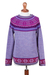 100% alpaca sweater, 'Soft Lavender' - Soft Lavender Flowers 100% Alpaca Pullover Sweater from Peru (image 2g) thumbail