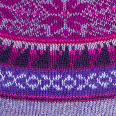 pullover aus 100 % Alpaka - Weicher Lavendelblüten-Pullover aus 100 % Alpaka aus Peru