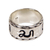 Sterling silver band ring, 'Bali Script' - Handmade Engraved 925 Sterling Silver Ring from Bali (image 2b) thumbail