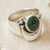 Malachite cocktail ring, 'One Desire' - Sterling Silver Malachite Cocktail Ring (image 2) thumbail