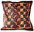 Cotton cushion cover, 'Leaf Design in Warm Earth' (16 inch) - Earth Tone Cotton Cushion Cover from Zimbabwe (16 inch)