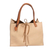 Leather handbag, 'Cream Chocolate' - Ivory Leather Shoulder Bag 